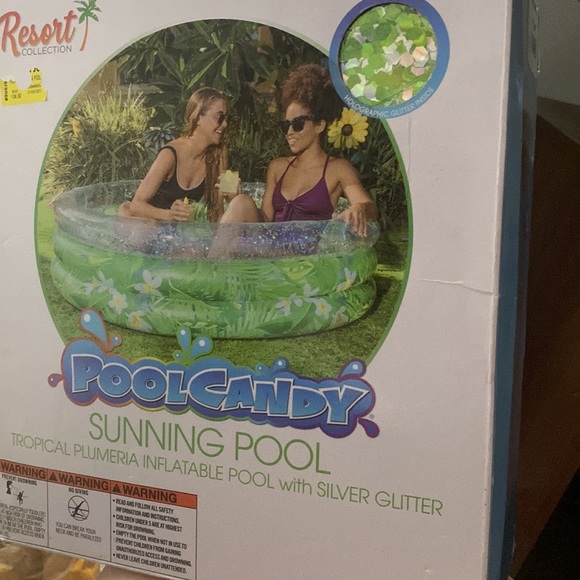 New  in box  pool candy swimming pool with silver glitter 60in x 15in height - Picture 3 of 3
